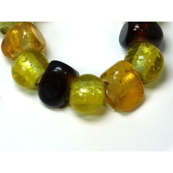 Glass Bead Napkin Rings Set of 4 Lampwork Handmade Amber Topaz Brown - Picture 2 of 7
